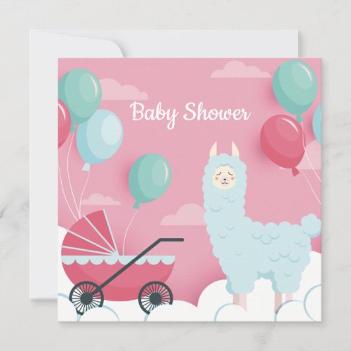 Llama Baby Shower Invitation