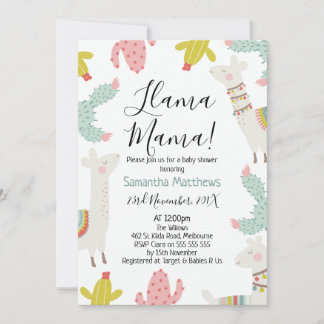 Llama Baby Shower Invitation