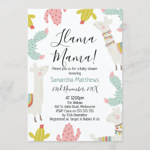 Llama Baby Shower Invitation