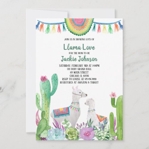 Llama Baby Shower Invitation
