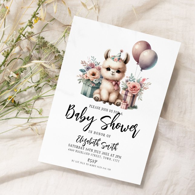 Llama Baby Shower Invitation (Creator Uploaded)
