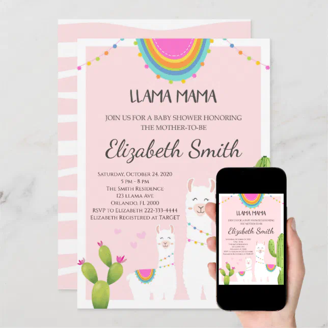 Llama Baby Shower Invitation Zazzle