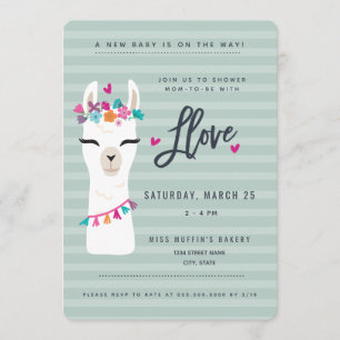 LLama baby shower Invitation // llama love