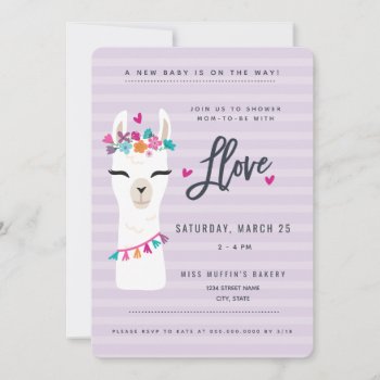 Llama Baby Shower Invitation // Showered In Love by LaurEvansDesign at Zazzle
