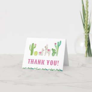 Llama Baby Shower Thank You Card