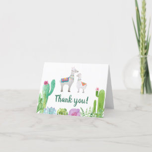 Llama Baby Shower Thank You Card