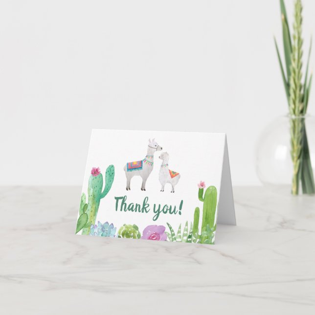Llama Baby Shower Thank You Card (Front)