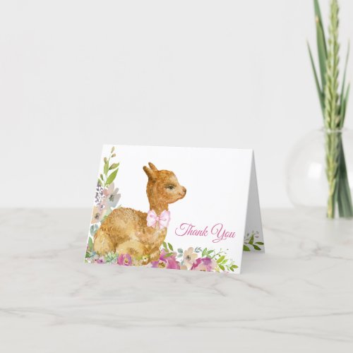 Llama Baby Shower Thank You Card