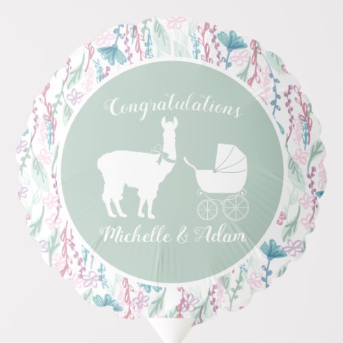 Llama Baby Shower Vintage Cute Balloon