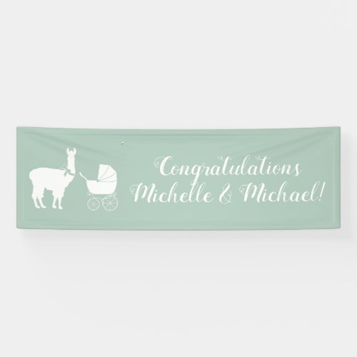 Llama Baby Shower Vintage Cute Banner