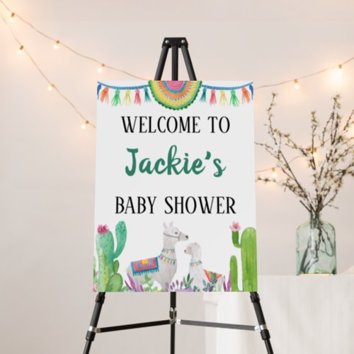 Llama Baby Shower Welcome Sign