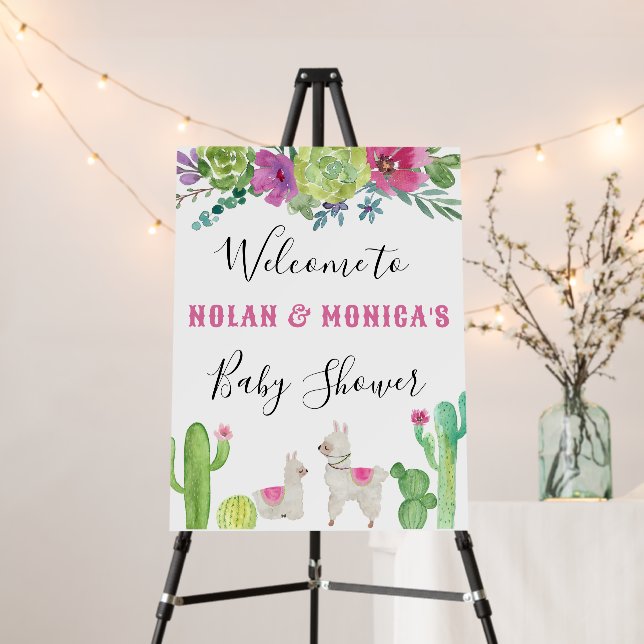 Llama Baby Shower Welcome Sign (In Situ (Stand))