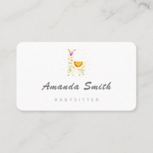 Llama Babysitter Minimal Business Card