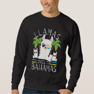 Llama Bahamas Souvenir Travel Vacation Bahamian Fl Sweatshirt
