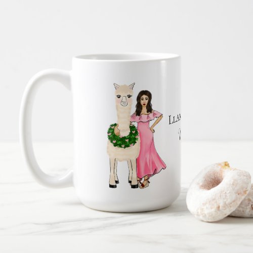 Llama Be Your Valentine _ Alpaca Drawing Coffee Mug