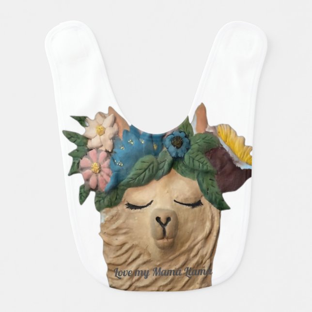 Llama Bib for baby, Baby Shower Gift, party theme (Front)