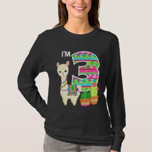 Llama Birthday Im 3 Farm Llama Theme 3rd Birthday T-Shirt