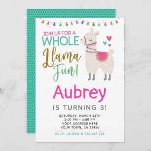 Llama Birthday Invitation - Customize it yourself