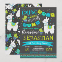 Llama Birthday Invitation Whole Llama Fun Party