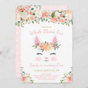 Llama Birthday Invitation Whole Llama Fun Party