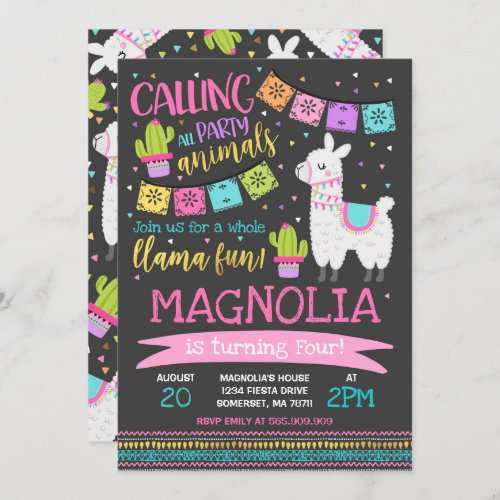 Llama Birthday Invitation Whole Llama Fun Party