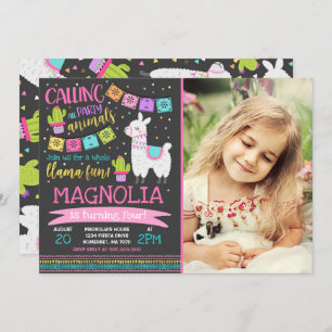 Llama Birthday Invitation Whole Llama Fun Party