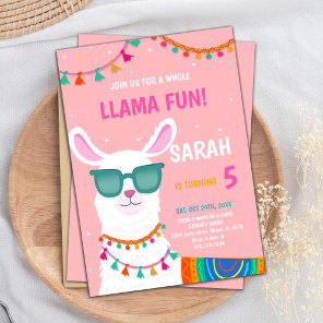 Llama Birthday Invitations