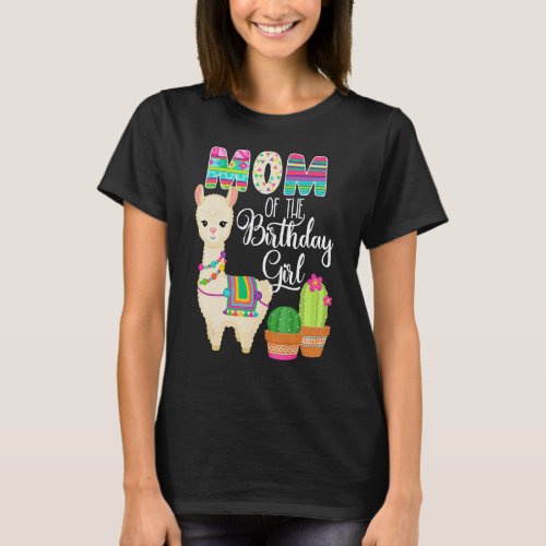 Llama Birthday Mom Of The Birthday Girl Farm Llama T-Shirt