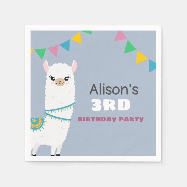 Llama Birthday Napkins (Front)