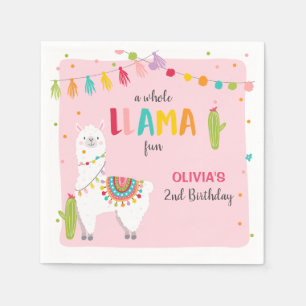 Llama birthday Paper Napkins Alpaca Fiesta Cactus