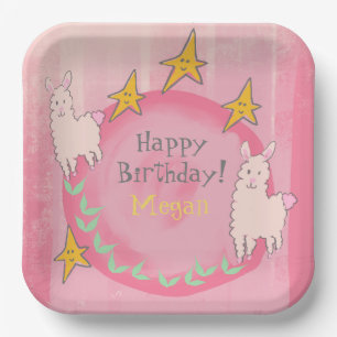 🦙 LLAMA BIRTHDAY  PAPER PLATES