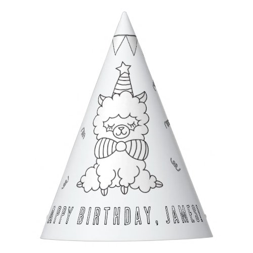 Llama Birthday Party _ Color Your Own Party Hat