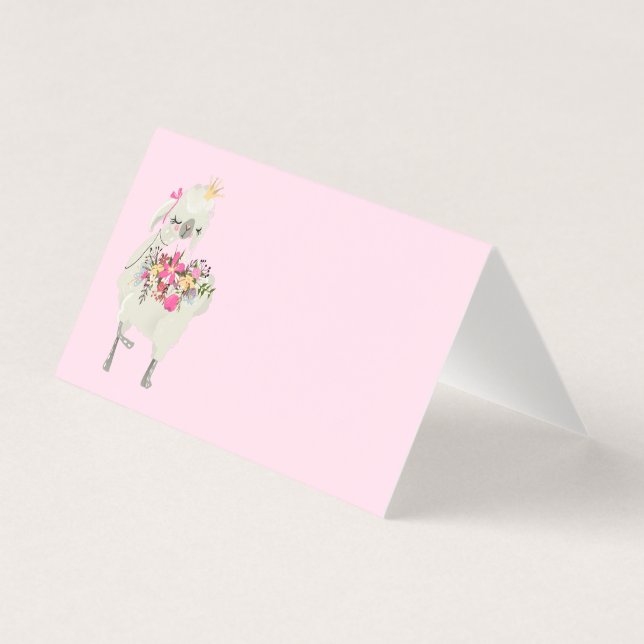 Llama Birthday Party Menu Cards (Front)