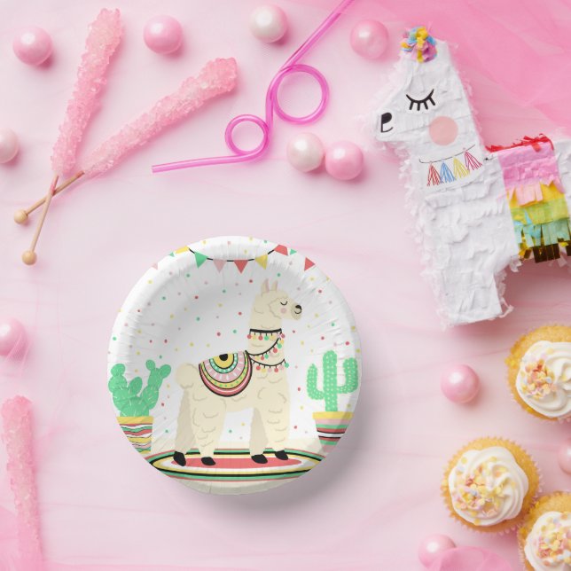 Llama Birthday Party Paper Plates Bowls (Party)