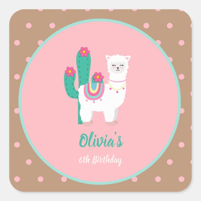 Llama Birthday Stickers (Front)