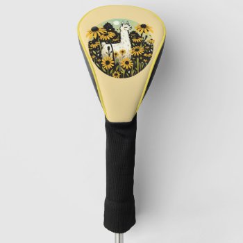 Llama Black Eyed Susans                            Golf Head Cover by BoogieMonst at Zazzle