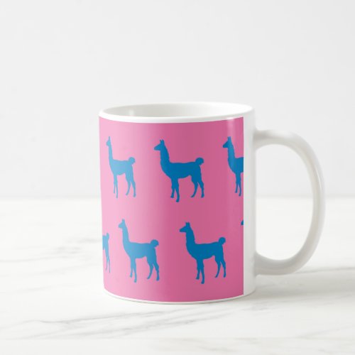 Llama Blue Pink Coffee Mug