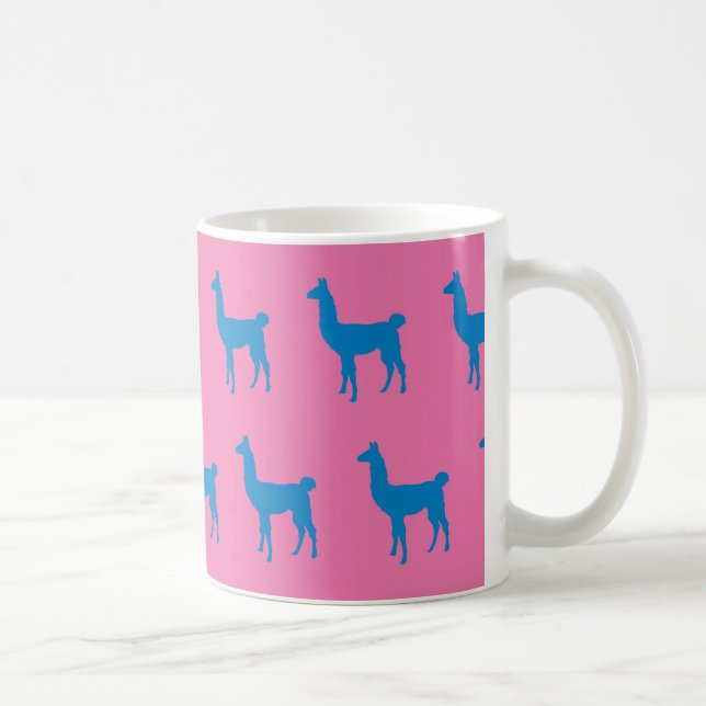 Llama Blue Pink Coffee Mug (Right)