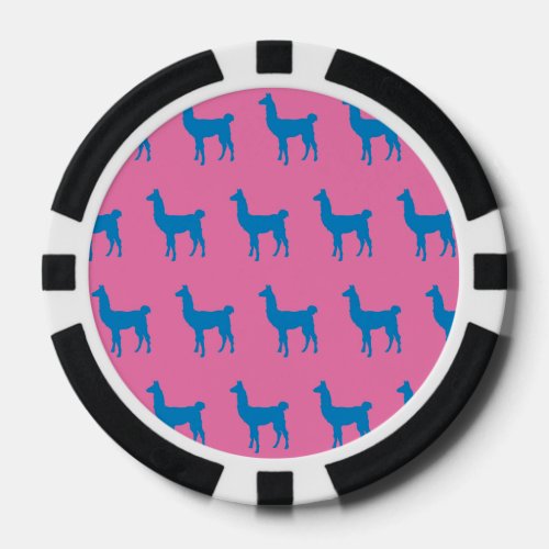 Llama Blue Pink Poker Chips