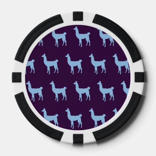 Llama Blue Purple Poker Chips
