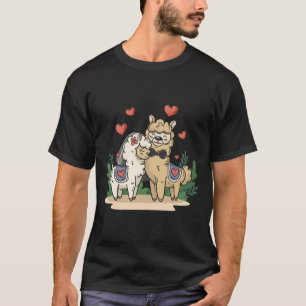 Llama Bride And Groom Wedding Art Matching Couple T-Shirt