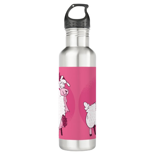 Llama Bride Stainless Steel Water Bottle (Front)