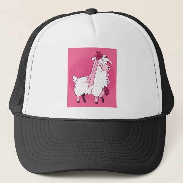 Llama Bride Trucker Hat (Front)