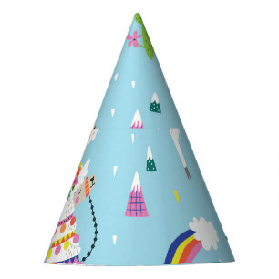Llama & Cactus: Cute Vintage Set Party Hat