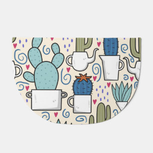Llama Cactus: Hand-Drawn Seamless Design Doormat