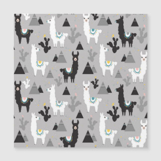 Llama cactus mountains, seamless pattern.