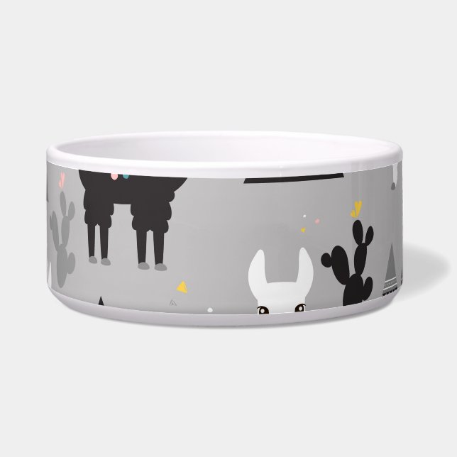 Llama cactus mountains, seamless pattern. bowl (Front)