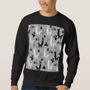 Llama cactus mountains, seamless pattern. sweatshirt