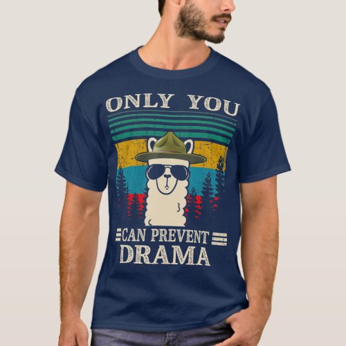 Llama Camping Only You Can Prevent Drama Gifts T_Shirt