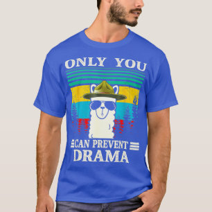 Llama Camping Only You Can Prevent Drama Vintage C T-Shirt